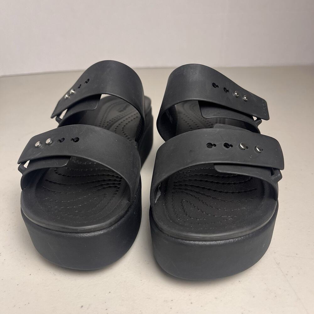 Crocs Brooklyn Low Wedge Platform Sandals Black Womens 6 LiteRide Comfort - Picture 12 of 16